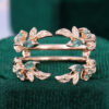 Marquise Cut Moss Agate Open Wedding Band Double Bands (2)