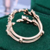 Marquise Cut Moss Agate Open Wedding Band Double Bands (6)