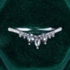 Marquise Salt & Pepper Diamond Curved Wedding Band Pavé Matching Ring (1)