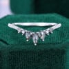 Marquise Salt & Pepper Diamond Curved Wedding Band Pavé Matching Ring (3)