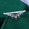 Marquise Salt & Pepper Diamond Curved Wedding Band Pavé Matching Ring (5)