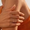 Moss Agate Open Ring Enhancer Wedding Band Vine Design Stacking Ring (1)