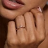 Olive Leaf Curved Wedding Band Marquise Moissanite Stacking Ring (3)
