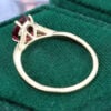 Pear Cut Lab Ruby Engagement Ring with Asymmetrical Split Shank (4)