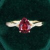 Pear Cut Lab Ruby Engagement Ring with Asymmetrical Split Shank (5)
