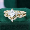 Princess Cut Moissanite Unique Bridal Ring Set Infinity Egagement Ring Set (2)