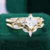 Princess Cut Moissanite Unique Bridal Ring Set Infinity Egagement Ring Set (5)