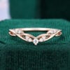 Ribbon Flow Snowdrift Curved Wedding Band Stacking Anniversary Ring (1)