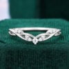 Ribbon Flow Snowdrift Curved Wedding Band Stacking Anniversary Ring (6)