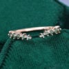 Round Cut Green Blue Sapphire Open Band Wedding Band (1)