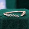 Round Cut Green Blue Sapphire Open Band Wedding Band (6)