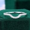 Round Cut Moissanite Curved Wedding Band Pavé Matching Ring (11)