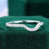 Round Cut Moissanite Curved Wedding Band Pavé Matching Ring (14)