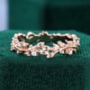 Round Cut Moissanite Wedding Band Twisted Vine Stacking Ring (1)