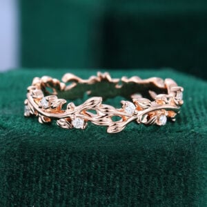 Leaf Inspired Moissanite Promise Ring Unique Milestone Gift For Women