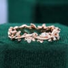 Round Cut Moissanite Wedding Band Twisted Vine Stacking Ring (3)