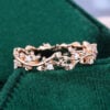 Round Cut Moissanite Wedding Band Twisted Vine Stacking Ring (4)