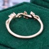 Wavy Marquise Lab Sapphire Leaf Ring Half Eternity Band (4)