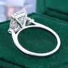 3CT Emerald Cut Lab Diamond Engagement Ring with Pink Sapphire Accents (4)