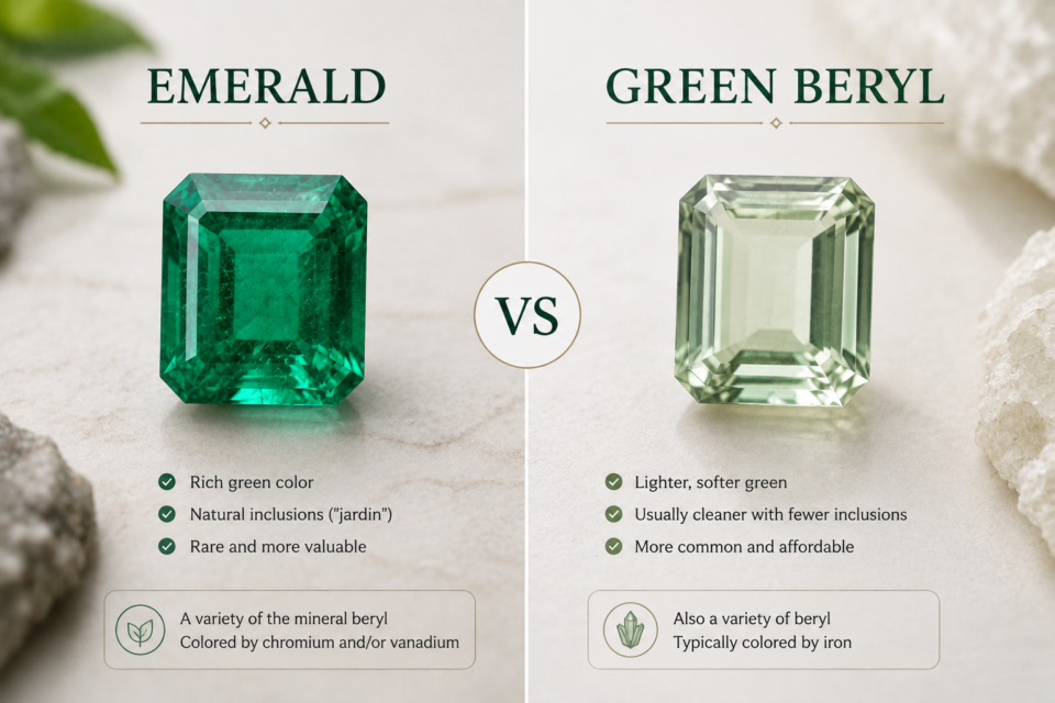 Emerald vs. Green Beryl: What's the Difference?