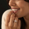 Kite Cut Moissanite Bridal Ring Set Infinity Engagement Ring Set (1)