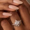 Kite Cut Moissanite Bridal Ring Set Infinity Engagement Ring Set (3)