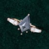 Kite Cut Salt and Pepper Engagement Ring With Moonstone Accents (10)