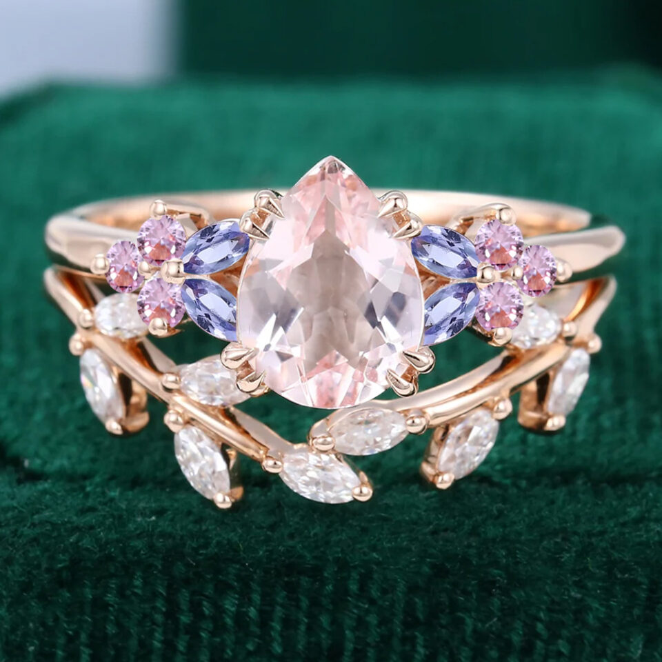 Morganite+Tanzanite+ Pink Sapphire