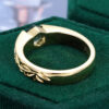 Oval Cut Alexandrite Olive Leaves Engraved Gender Neutral Wedding Band (6)