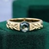 Oval Cut Alexandrite Olive Leaves Engraved Gender Neutral Wedding Band (7)