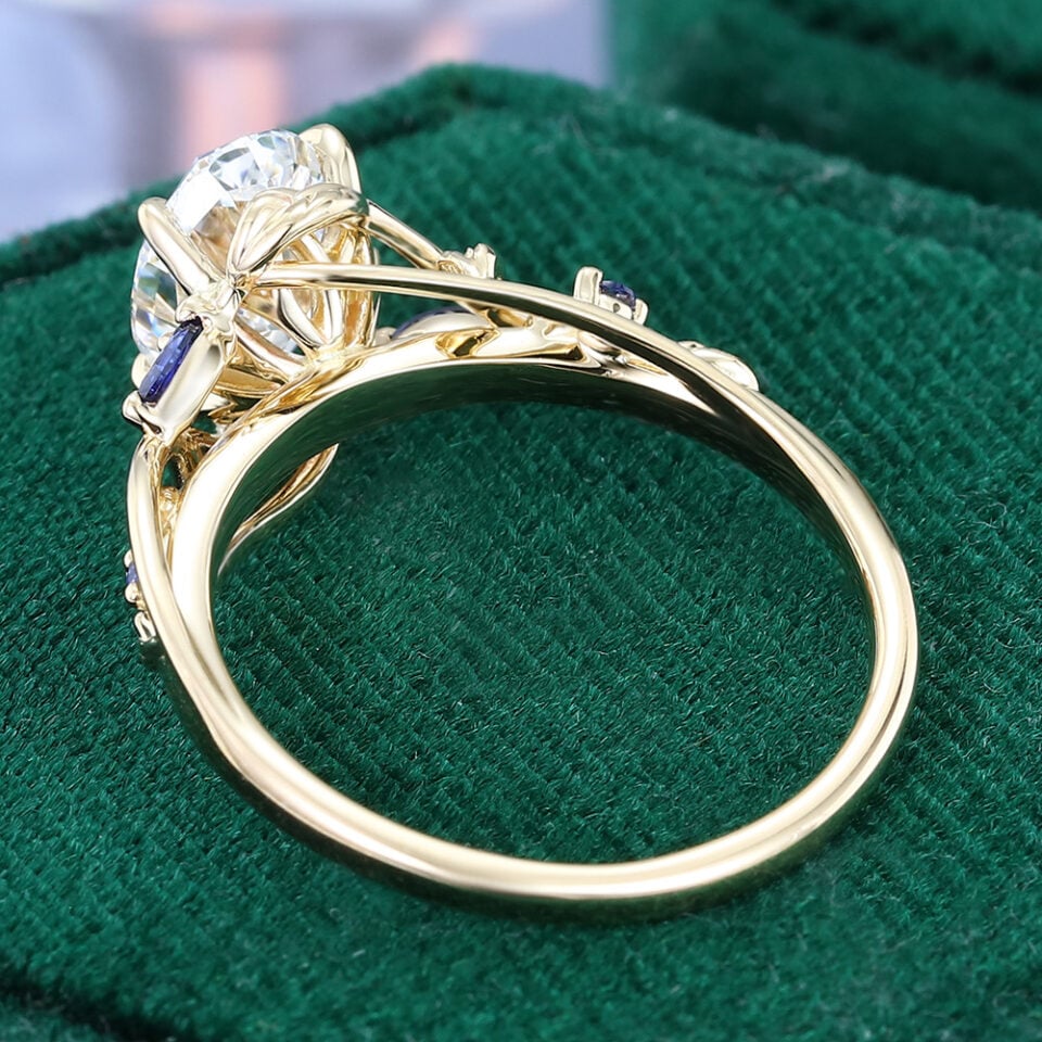 Oval Cut Lab Diamond Engagement Ring Twisted Vine Promise Ring (1)