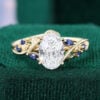 Oval Cut Lab Diamond Engagement Ring Twisted Vine Promise Ring (4)