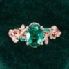 Oval Cut Lab Emerald Engagement Ring With Twisted Twig Shank (5)