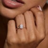 Oval Cut Moissanite Engagement Ring with Unique Twisted Shank (2)