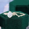 Oval Cut Moissanite Nature Inspired Twisted Band Bridal Ring Set (5)