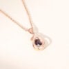 Pear Cut Milgrain Alexandrite Pendant Necklace Fishtail Diamond Accented
