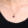 Pear Cut Milgrain Alexandrite Pendant Necklace Fishtail Diamond Accented (6)