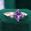 Princess Cut Amethyst Infinity Engagement Ring With Moissanite Accented (1)