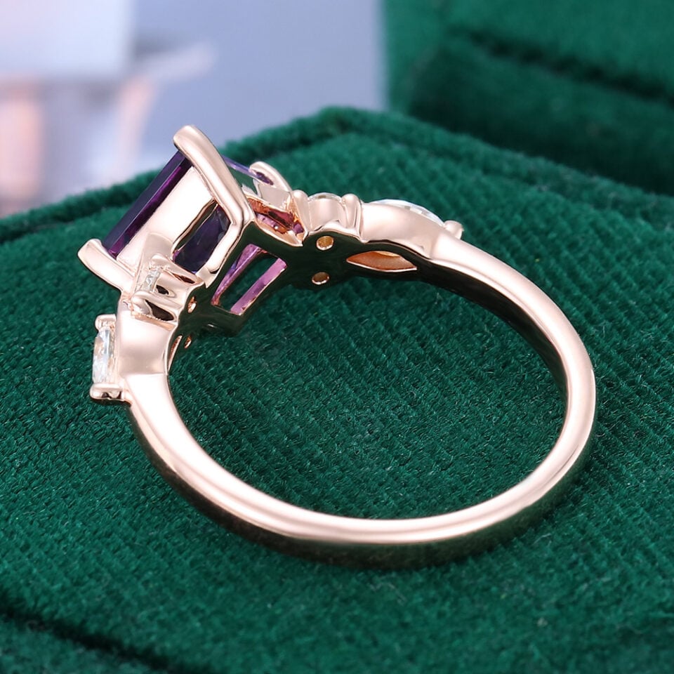 Princess Cut Amethyst Infinity Engagement Ring With Moissanite Accented (2)