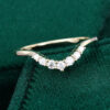 Round Cut Moissanite Curved Wedding Band Minimalist Stacking Ring (4)