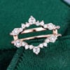 Round Cut Moissanite Enhancer Wedding Band Double Curved Band (5)