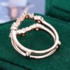 Round Cut Moissanite Enhancer Wedding Band Double Curved Band (6)