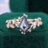 TwigGlow Kite Cut Salt And Pepper Diamond Nature Inspired Engagement Ring (3)