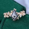 TwigGlow Kite Cut Salt And Pepper Diamond Nature Inspired Engagement Ring (4)