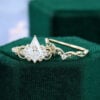Unique Kite Cut Moissanite Bridal Ring Set Infinity Engagement Ring Set (1)