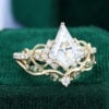 Unique Kite Cut Moissanite Bridal Ring Set Infinity Engagement Ring Set (3)