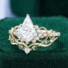 Unique Kite Cut Moissanite Bridal Ring Set Infinity Engagement Ring Set (4)