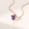 Unique Shield Cut Lab Sapphire Bezel Anniversary Pendant Necklace (5)