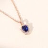 Unique Shield Cut Lab Sapphire Bezel Anniversary Pendant Necklace (6)