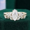 1CT Marquise Cut Lab Diamond Blossom Cluster Bridal Ring Set